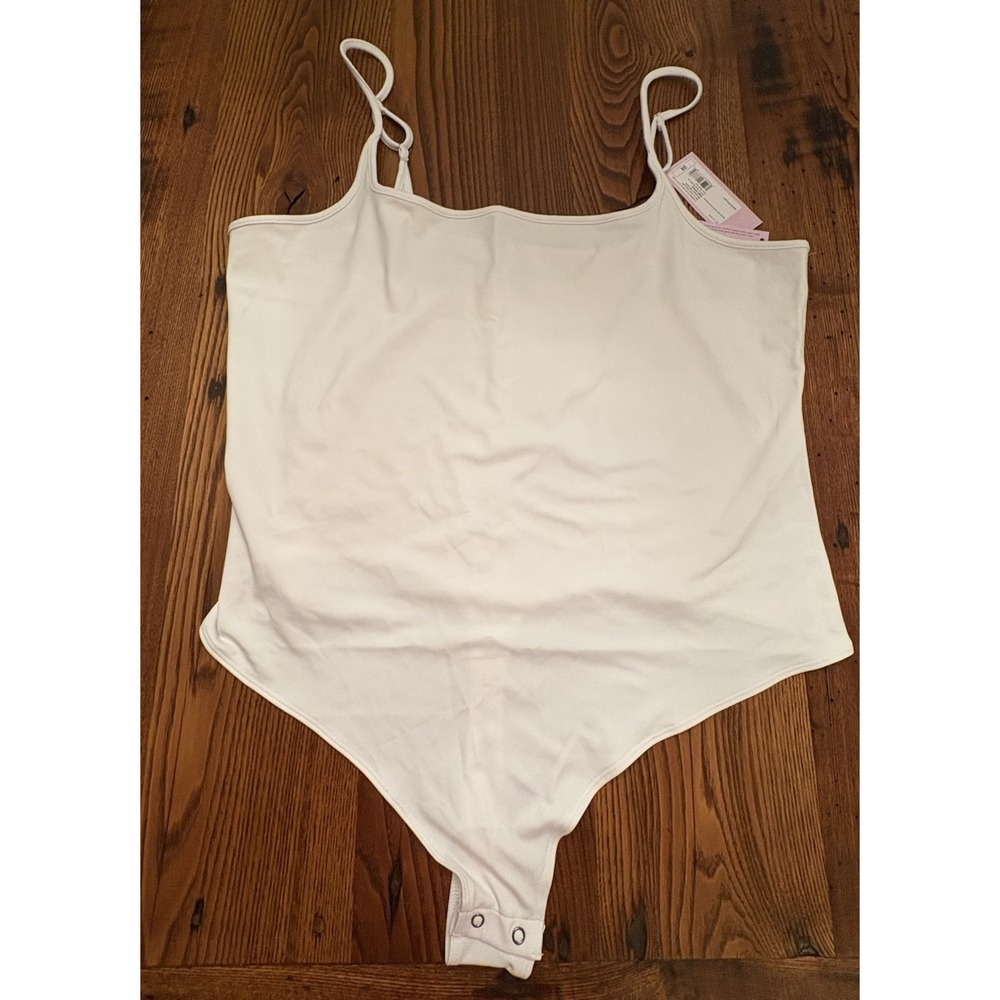 Wild Fable Women's White Square Neck Butter Bliss Bodysuit Size 3XL NWT